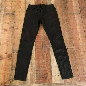 Zara womens size 2 faux leather black skinny jeans